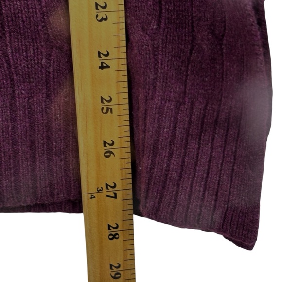 Polo Ralph Lauren Deep Burgundy Cable Knit Turtleneck Sweater Wool Cashmere Sz S - Picture 12 of 12